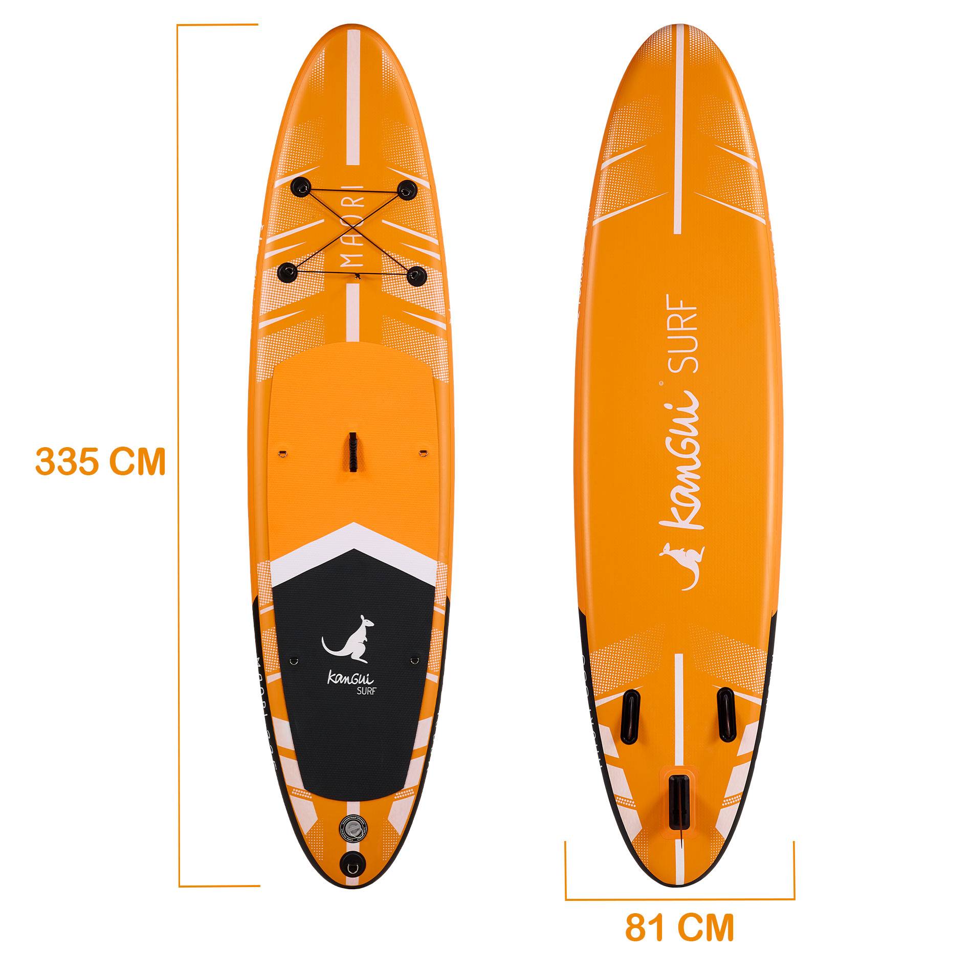 Kangui - KANGUI Stand up Paddle 335cm SUP gonflable + pagaie + sac à dos + pompe haute pression + leash + kit de réparation- MAORI - Image 4