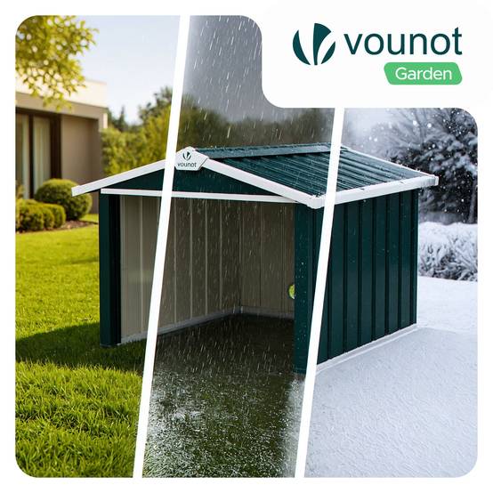 Vounot - Garage pour robot tondeuse en métal 87x100x63.5cm, Abri extérieur protection contre les intempéries et UV, Vert, VOUNOT® - Image 4