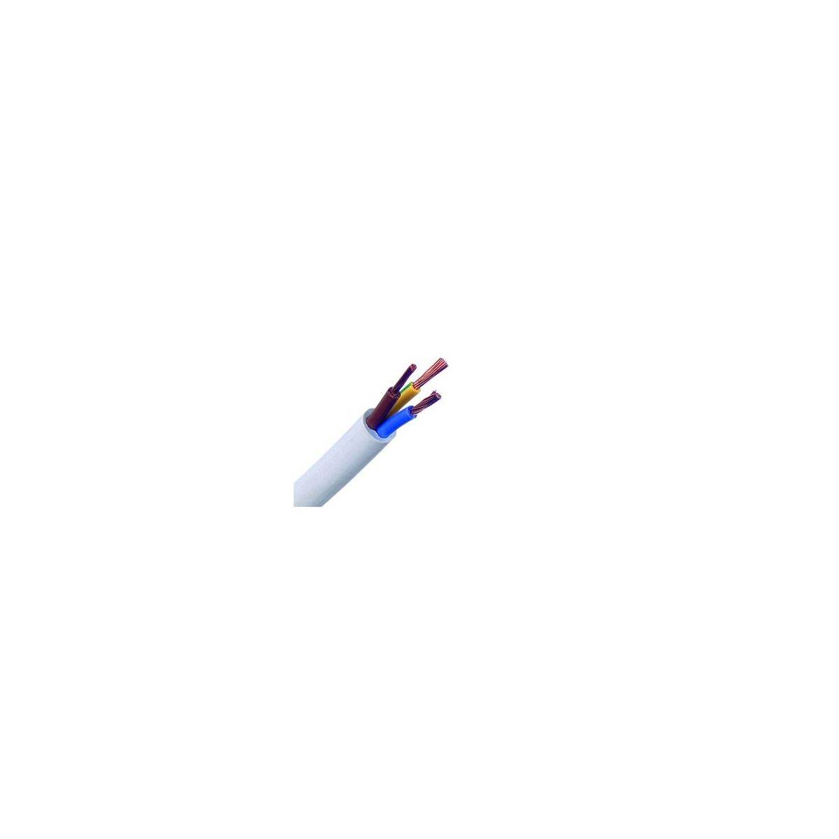 Sans Marque - Câble électrique blanc 3G2.5 mm en rouleau de 50 mètres - Image 2