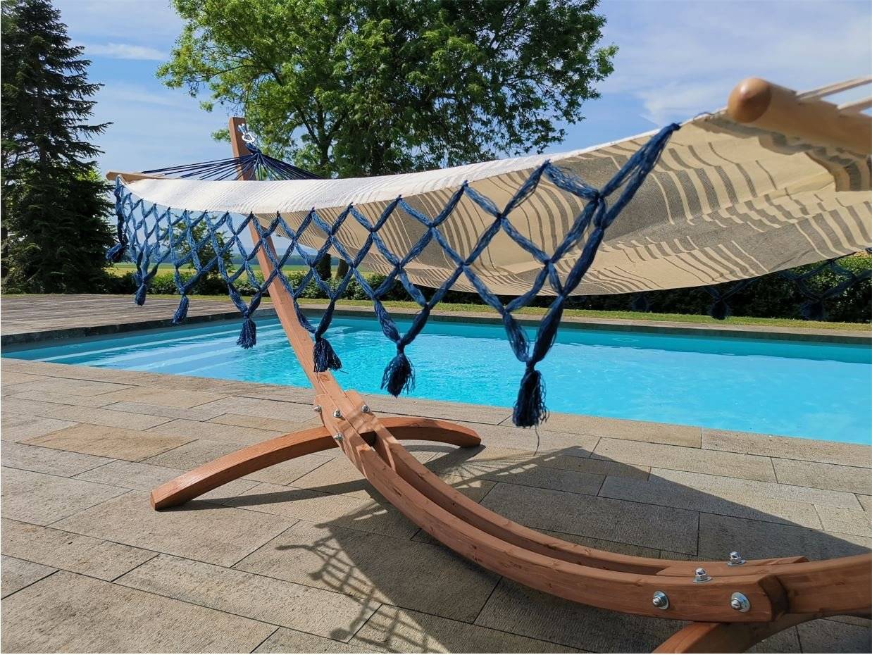 Jobek - Set Bois ESKAPADE 323x125x128 cm Rayures Horizontales Marine à Franges Bleues certifié FSC Mix JOBEK - Imagen 3