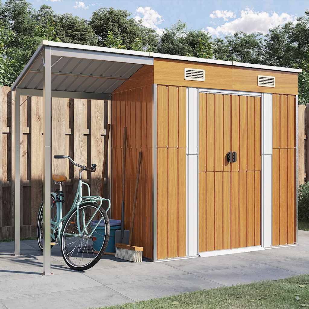 Vidaxl - Abri de jardin avec toit prolongé marron clair 277x107x181 cm 3.1m² vidaXL 364528
