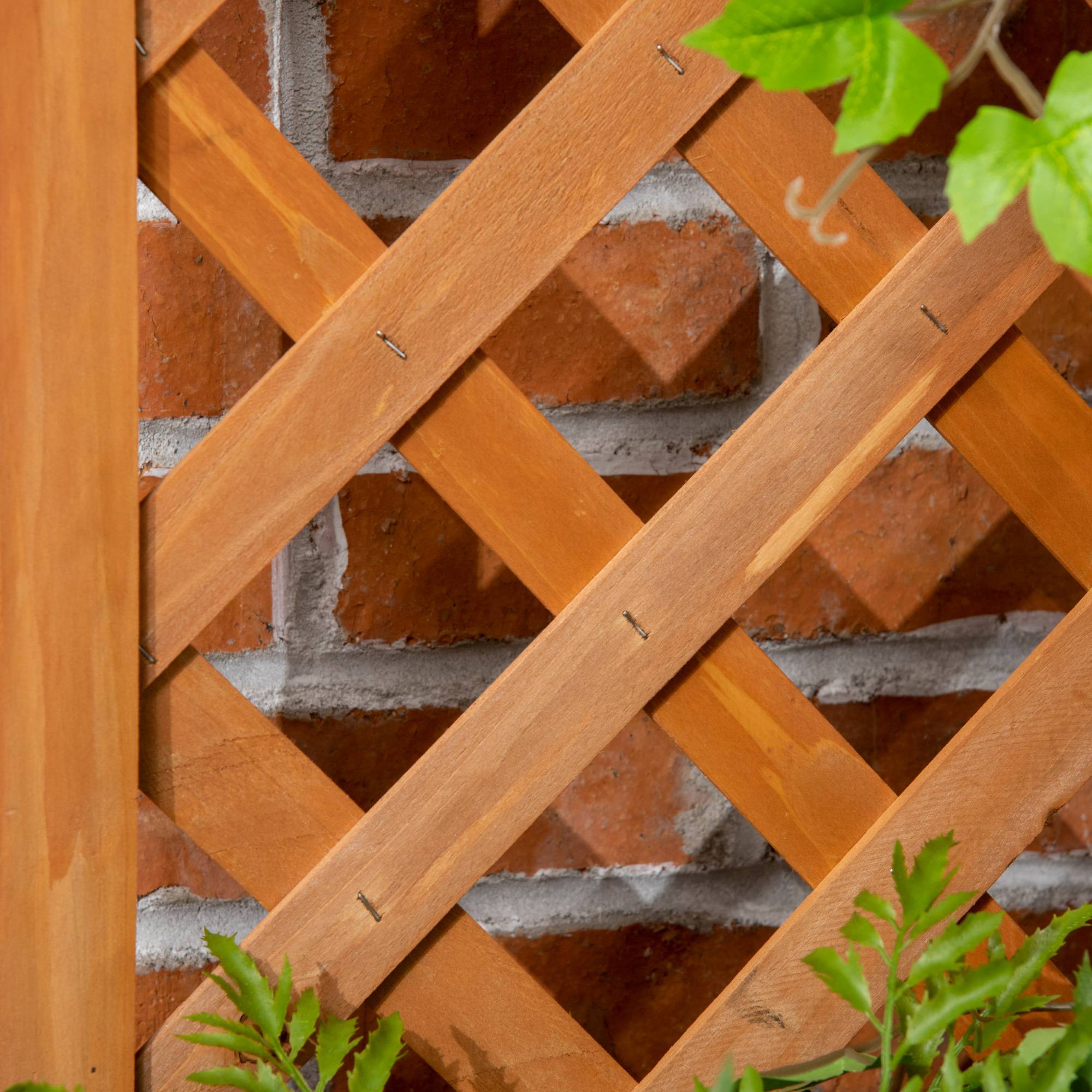 Jardinière avec espalier angle, drainage, résistant intempéries, bois, 32x32x108 cm - Image 9