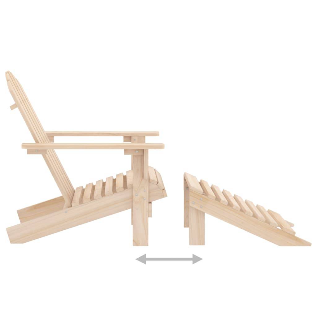 Chaise Longue Adirondack Bois de Sapin avec Repose-pieds et Table Naturel – ComfortXL Outdoor Living - Image 7