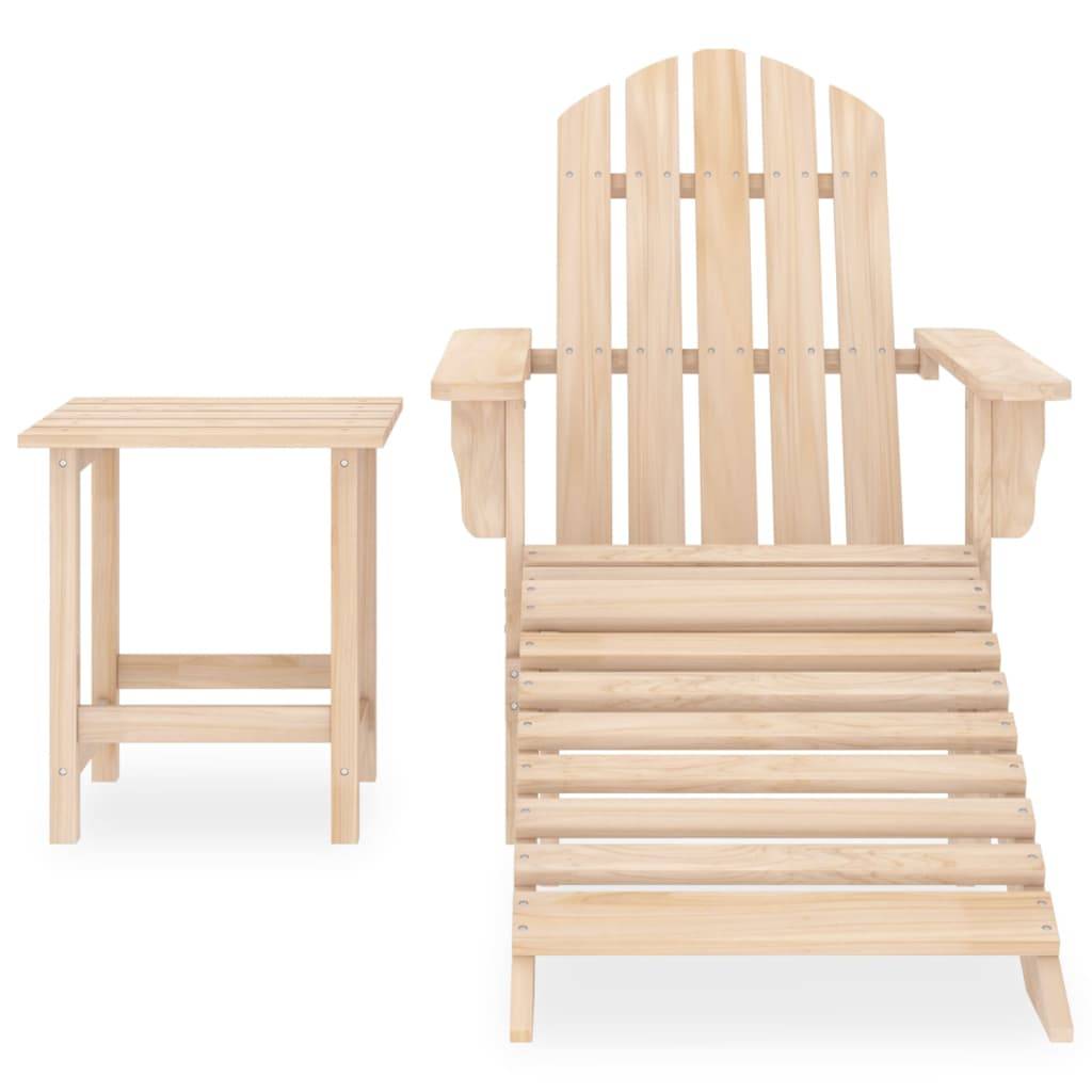 Chaise Longue Adirondack Bois de Sapin avec Repose-pieds et Table Naturel – ComfortXL Outdoor Living - Image 2