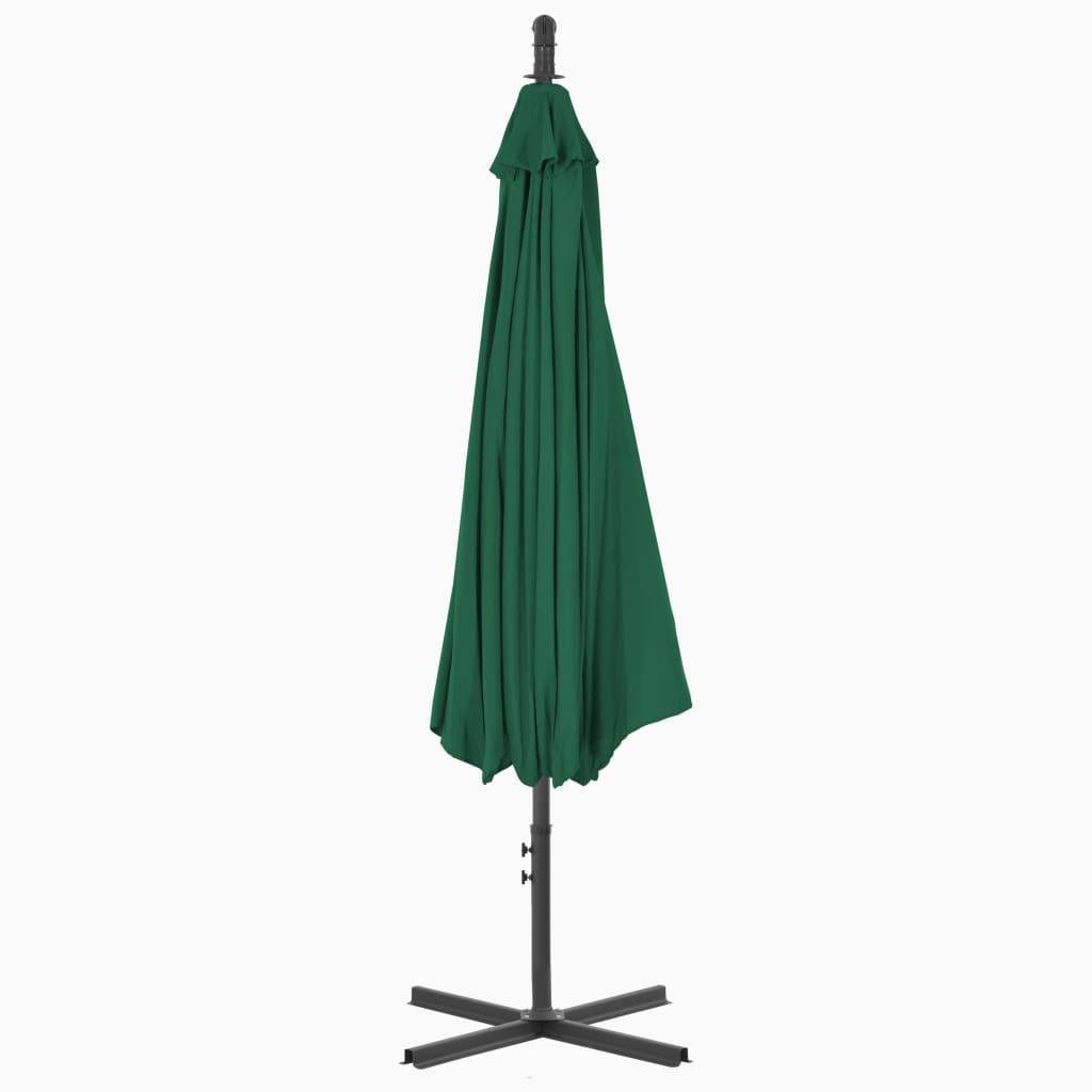 Helloshop26 - Parasol meuble de jardin en porte-à-faux avec mât en acier 300 cm vert - Imagen 4