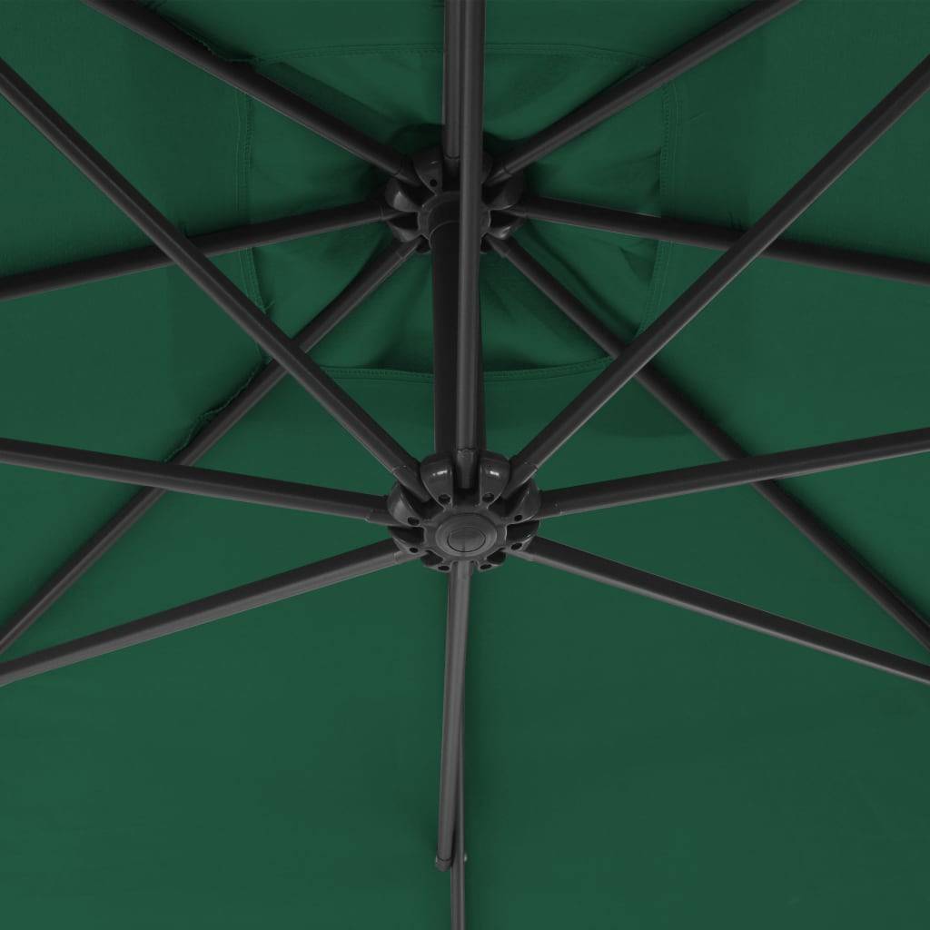 Helloshop26 - Parasol meuble de jardin en porte-à-faux avec mât en acier 300 cm vert - Imagen 5