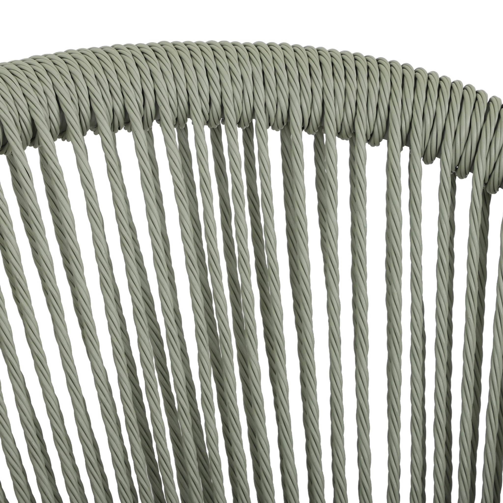sweeek - Chaise de jardin empilable avec effet corde vert de gris (lot de 4) - Jovia | sweeek - Image 7