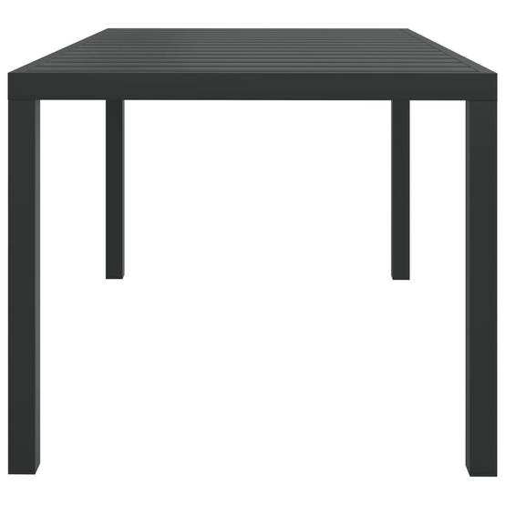Table de jardin | Table d'extérieur noir 150 x 90 x 74 cm Aluminium et WPC - Image 3