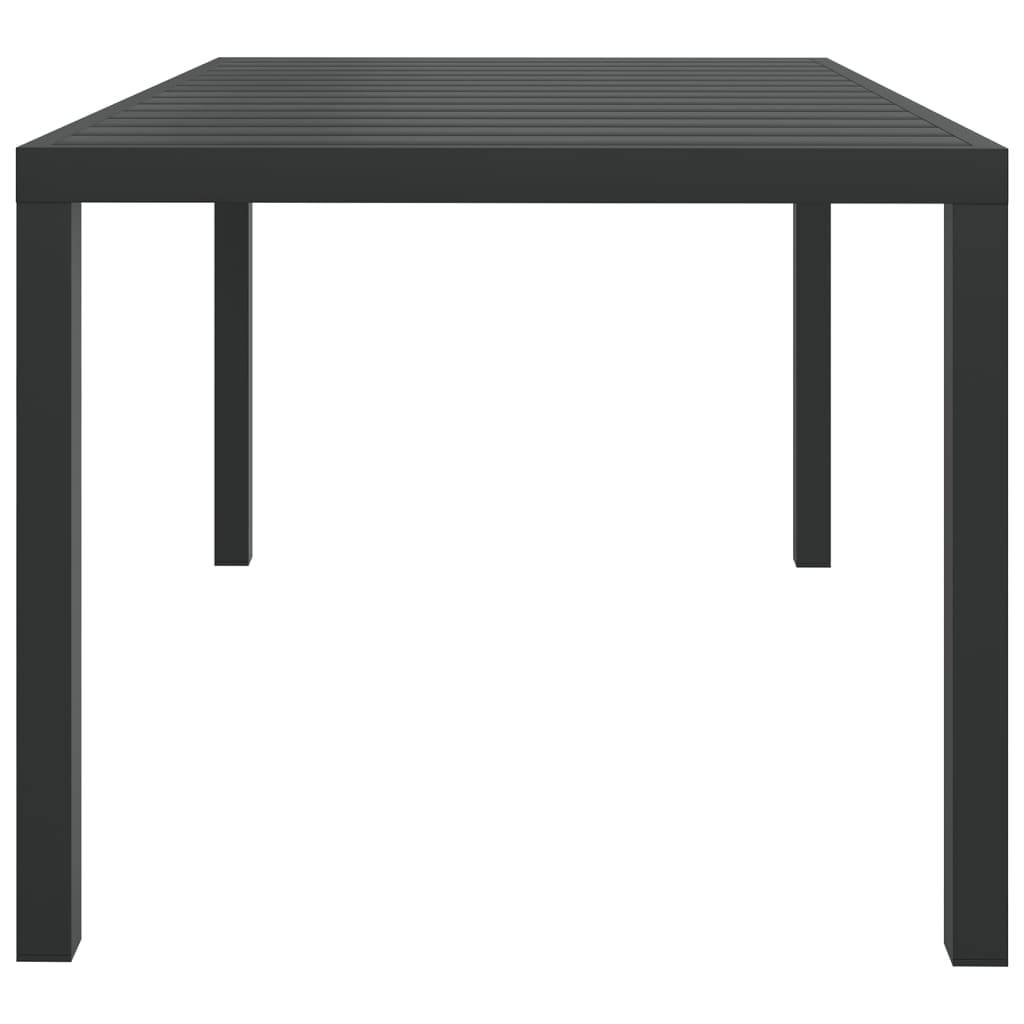 Table de jardin | Table d'extérieur noir 150 x 90 x 74 cm Aluminium et WPC - Image 3