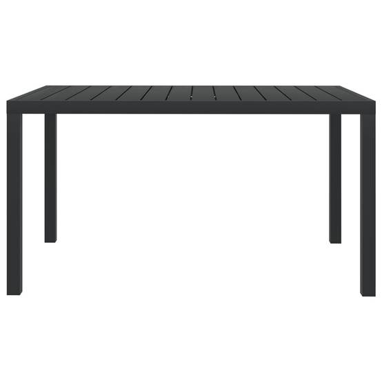 Table de jardin | Table d'extérieur noir 150 x 90 x 74 cm Aluminium et WPC - Image 1