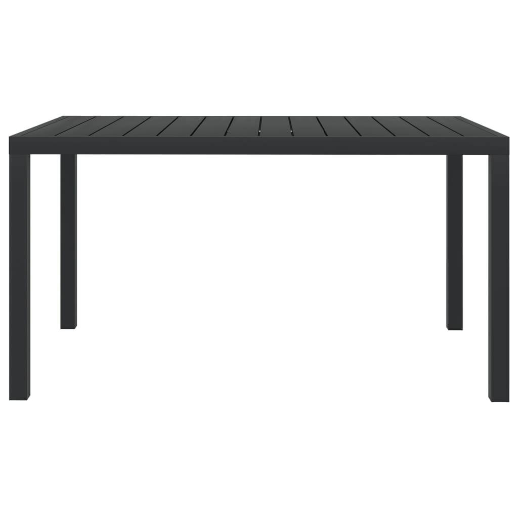 Table de jardin | Table d'extérieur noir 150 x 90 x 74 cm Aluminium et WPC - Image 1
