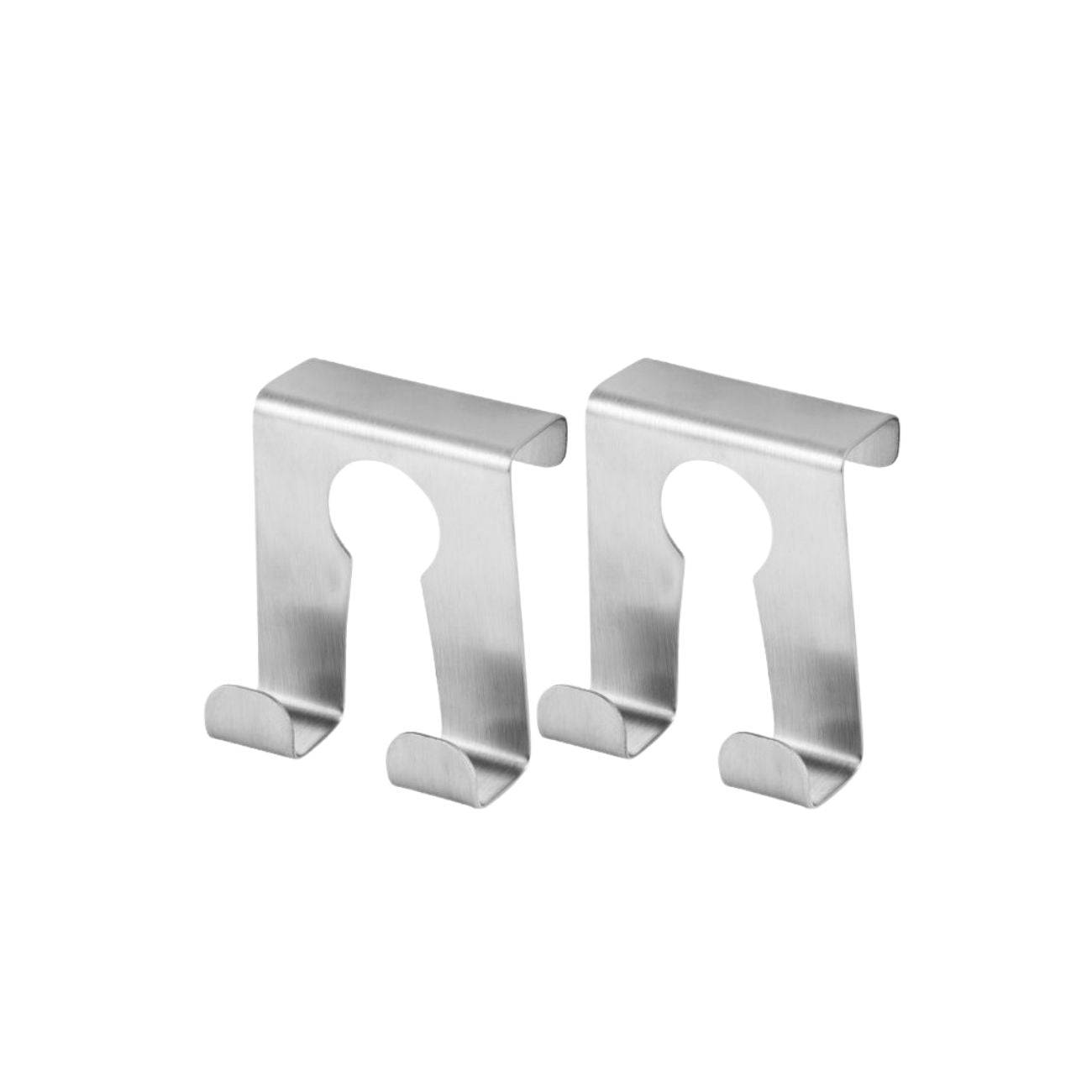 Crochet de porte inox Lot de 2, dimensions 5,5 x 4,8 x 2 cm idéal pour un rangement pratique et élégant Fackelmann Tecno - Image 1