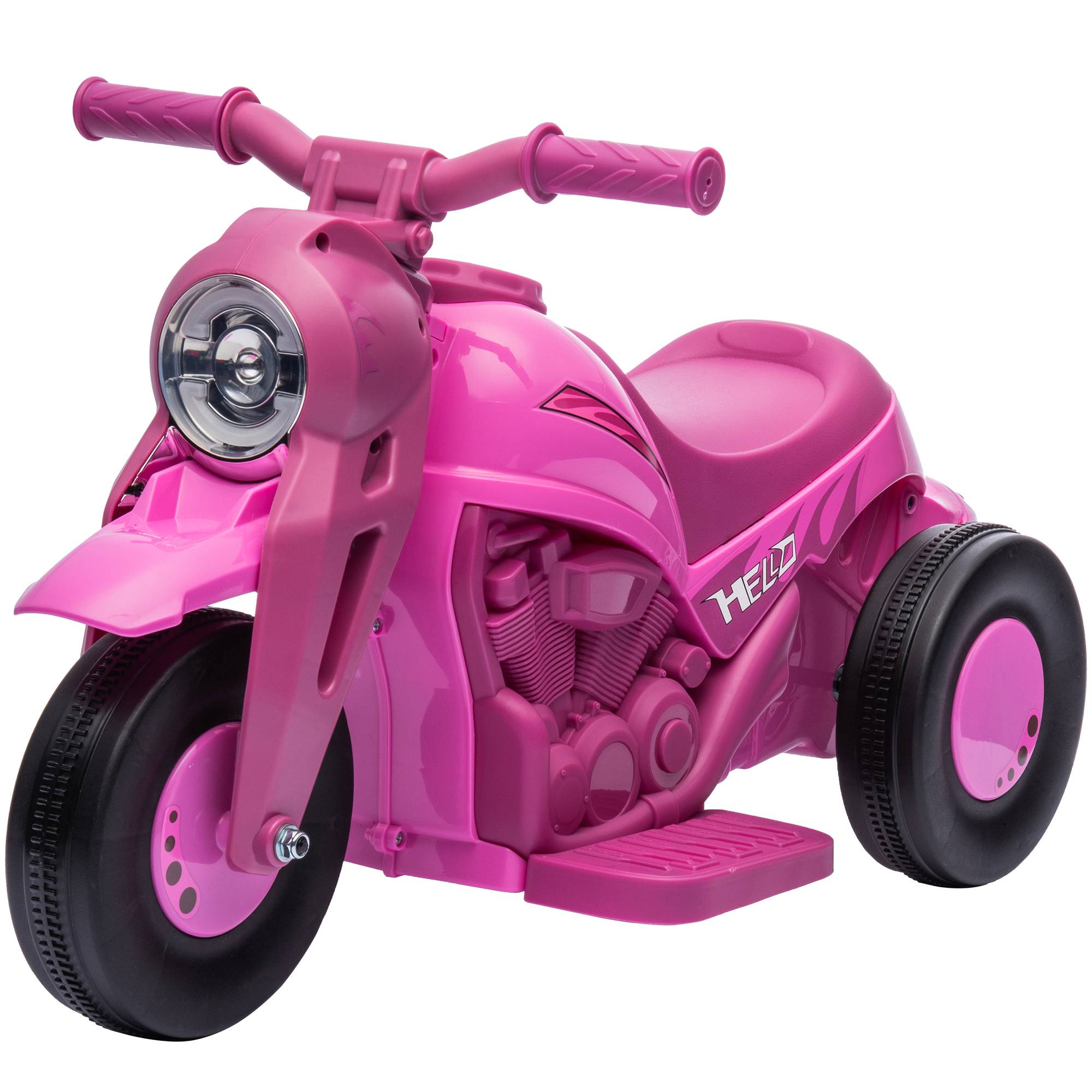 Moto électrique enfants 2-5 ans, 3 roues, 6 V, 3 km/h, avec fonction de bulles, effets lumineux et sonores, rose - Image 2