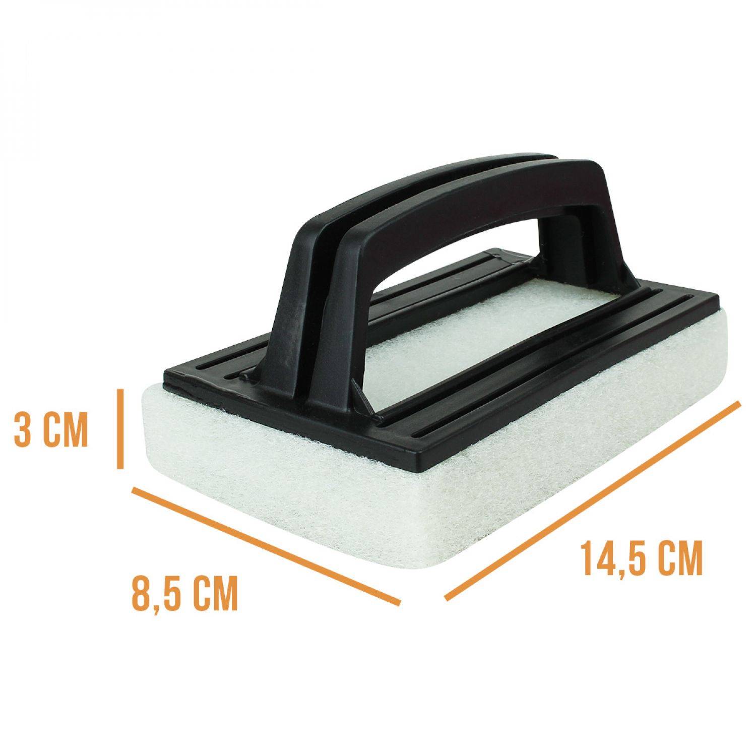 Linxor - Brosse, éponge ligne d'eau avec poignée pour piscine - 8.5 cm x 14.5 cm - Noir - Linxor - Imagen 2