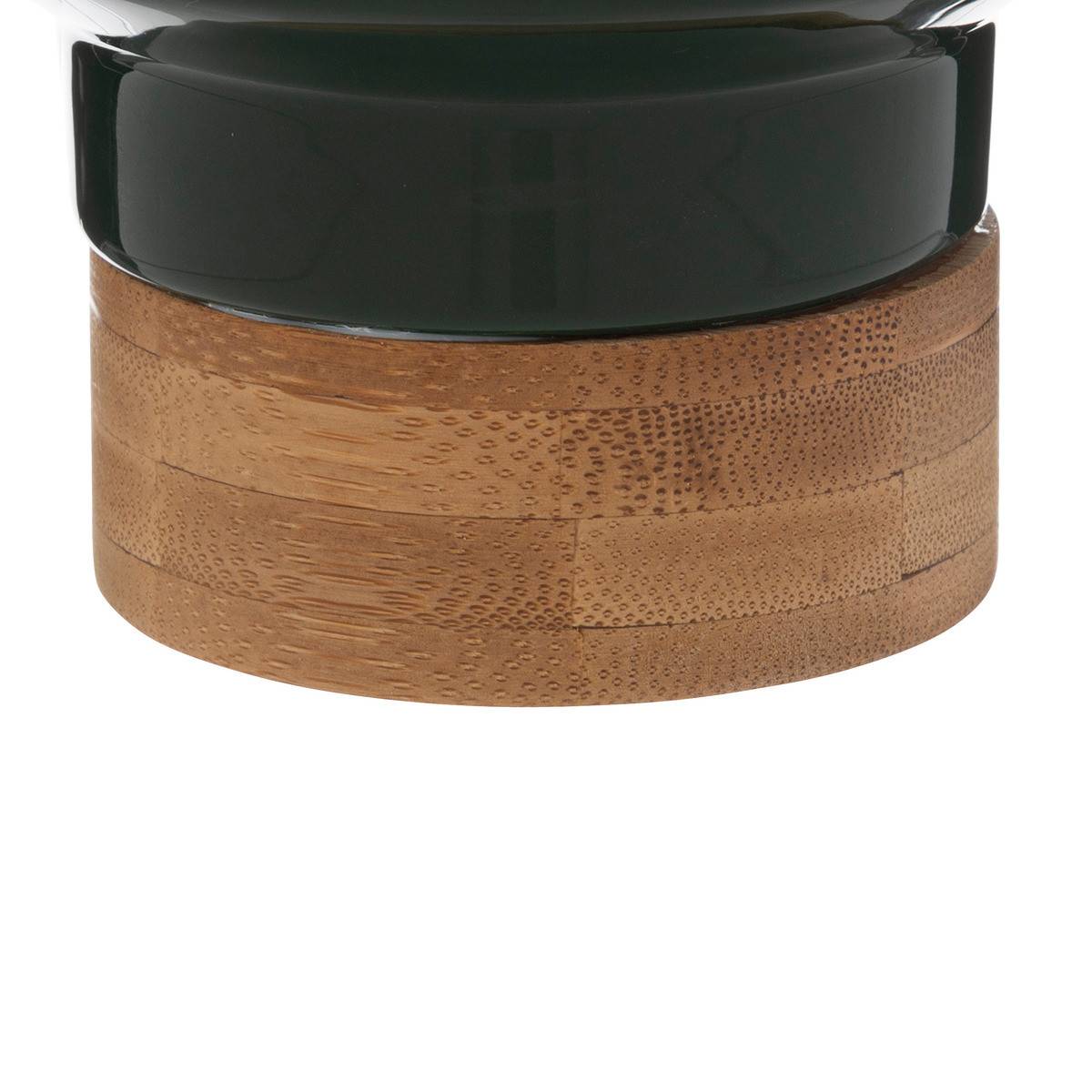 Pot en Céramique Vert Foncé et Bambou D 16 x H 17 cm - Image 2