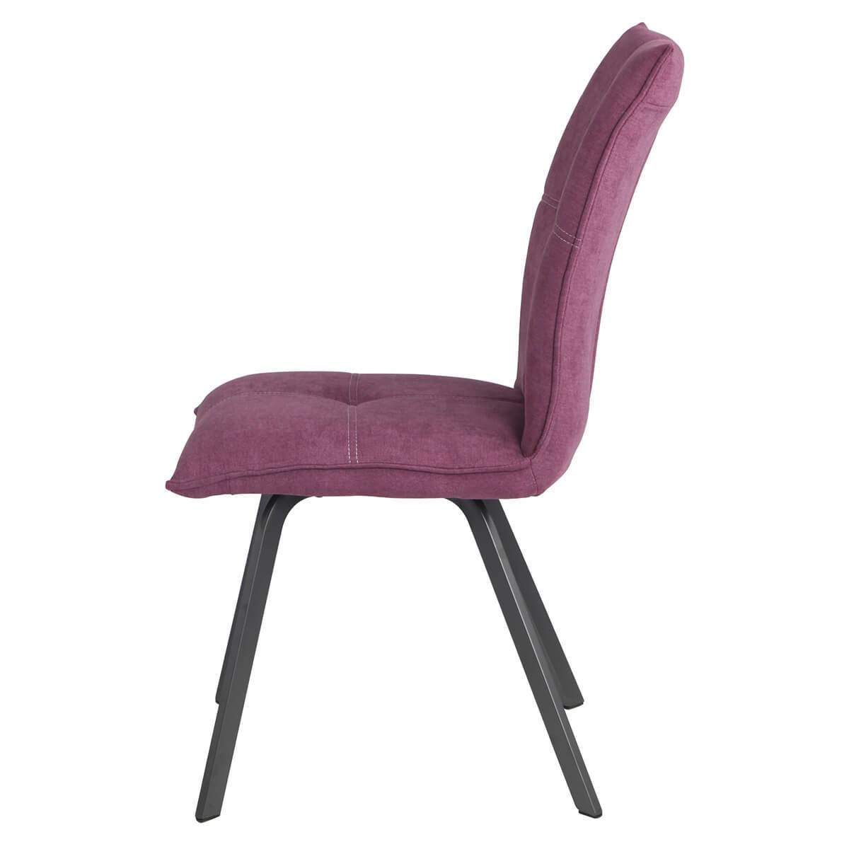 Lot de 2 Chaises Tissu Coloris Violet - BISPO - Image 6