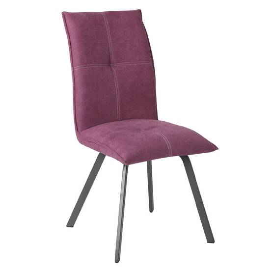 Lot de 2 Chaises Tissu Coloris Violet - BISPO - Image 4