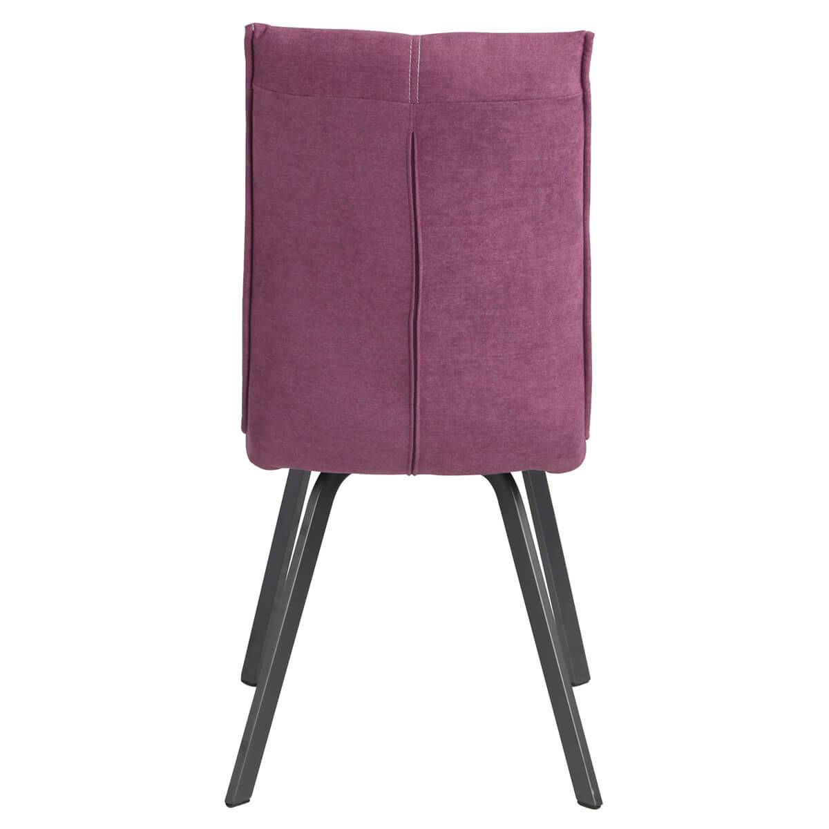Lot de 2 Chaises Tissu Coloris Violet - BISPO - Image 7