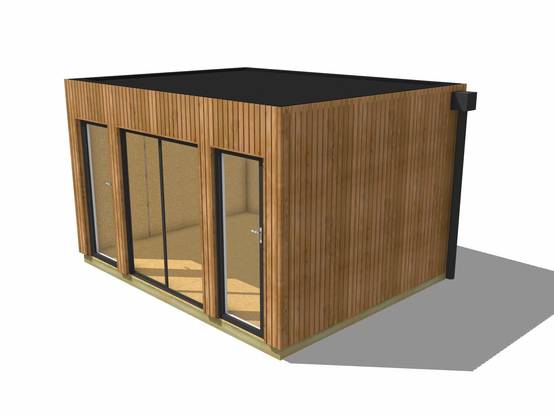 Sans Marque - Extension bois traité autoclave en bois 4,4 x 3,5 x 2,7 m avec plancher isolé - Image 2