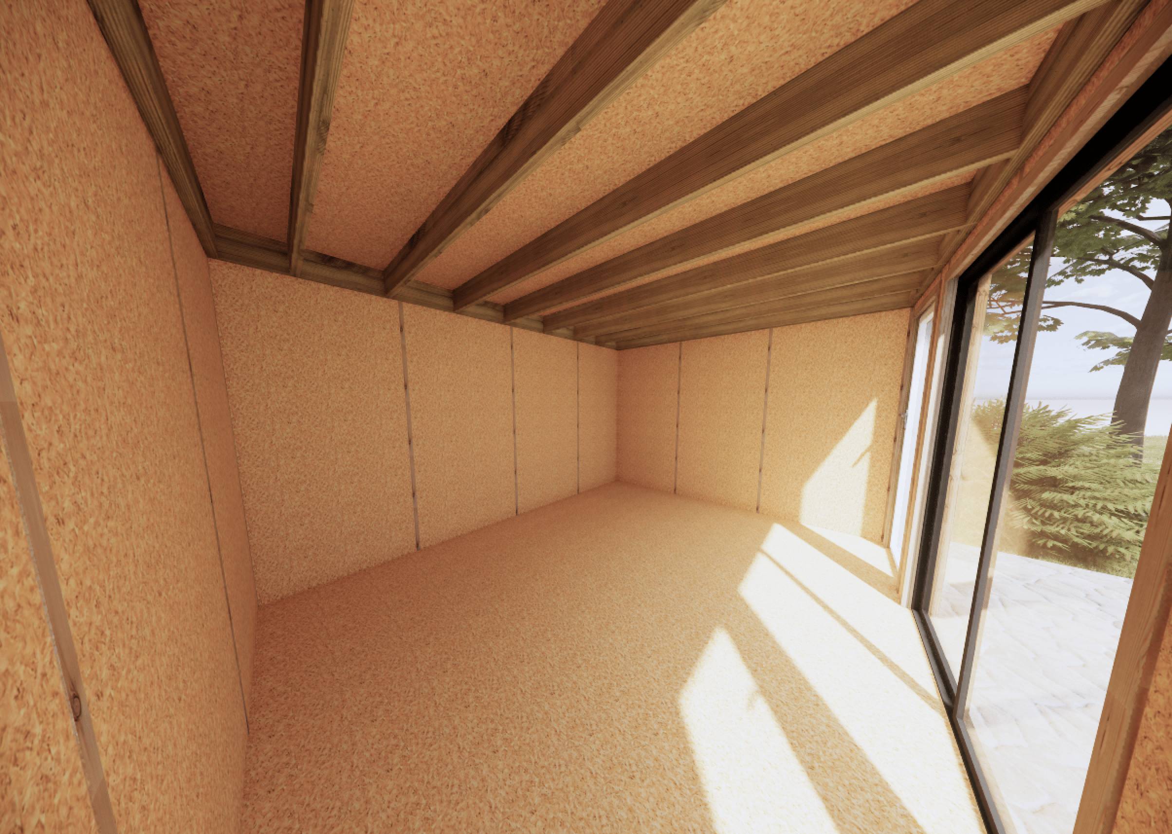 Sans Marque - Extension bois traité autoclave en bois 4,4 x 3,5 x 2,7 m avec plancher isolé - Image 10