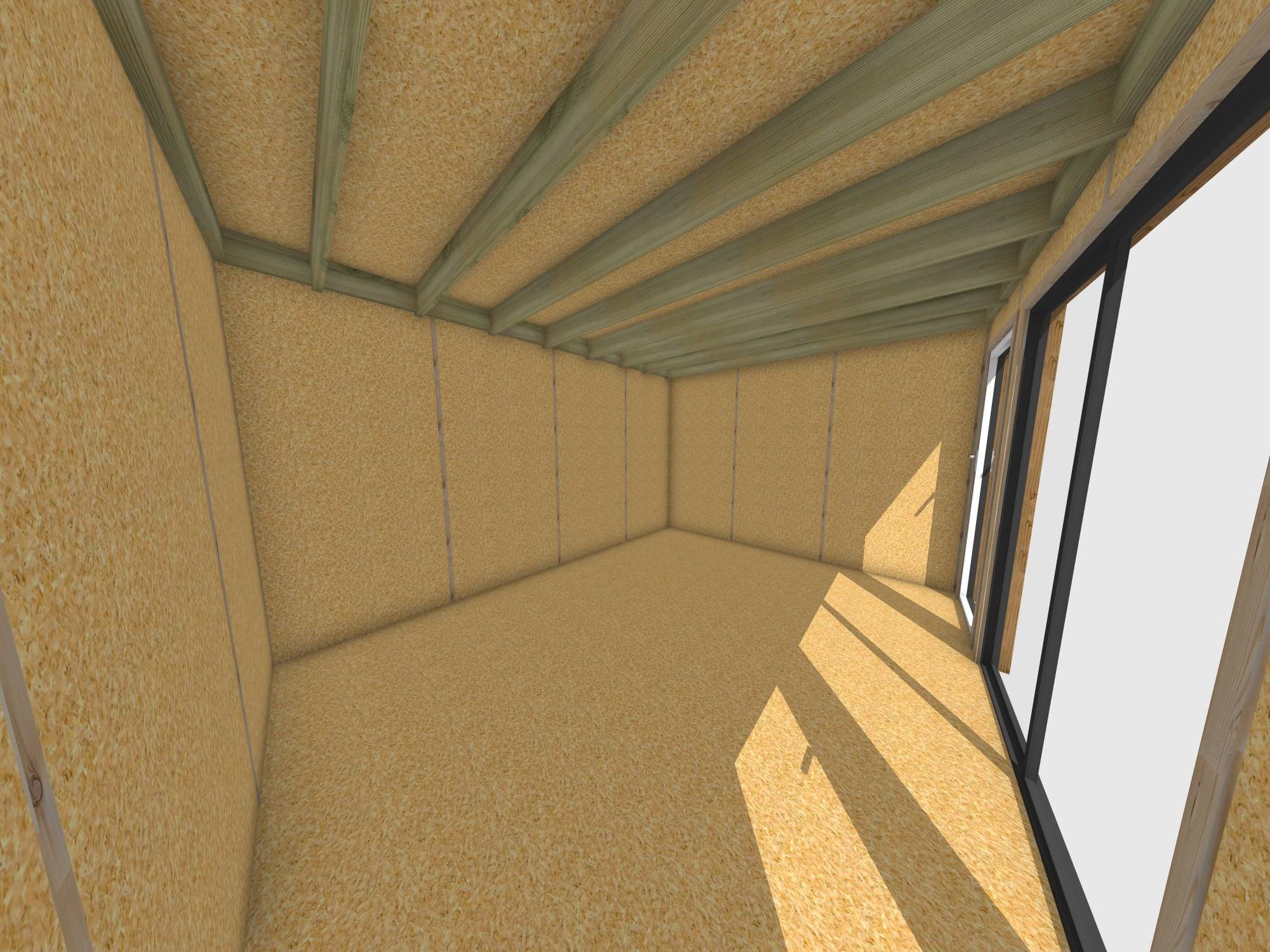 Sans Marque - Extension bois traité autoclave en bois 4,4 x 3,5 x 2,7 m avec plancher isolé - Imagen 5