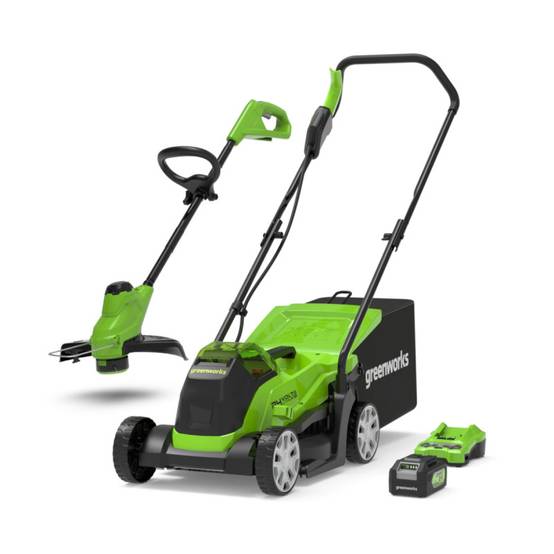 Greenworks - Tondeuse + Coupe-bordure 24V GREENWORKS - Batterie 4,0Ah - Chargeur - GD24LM33LT25K4 - Image 1