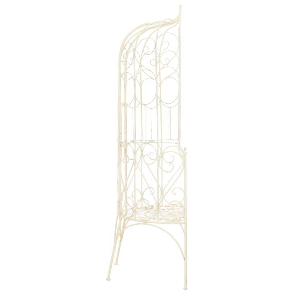 Helloshop26 - Banc de jardin meuble de patio d'extérieur terrasse 95 x 54 x 200 cm fer blanc antique - Imagen 3