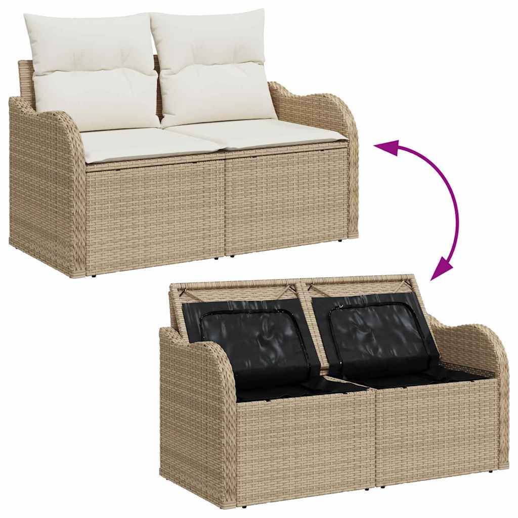 Salon de jardin 5 places en polyrotin modulable design tissé à la main pour extérieur Marron – ComfortXL Outdoor Living - Image 8