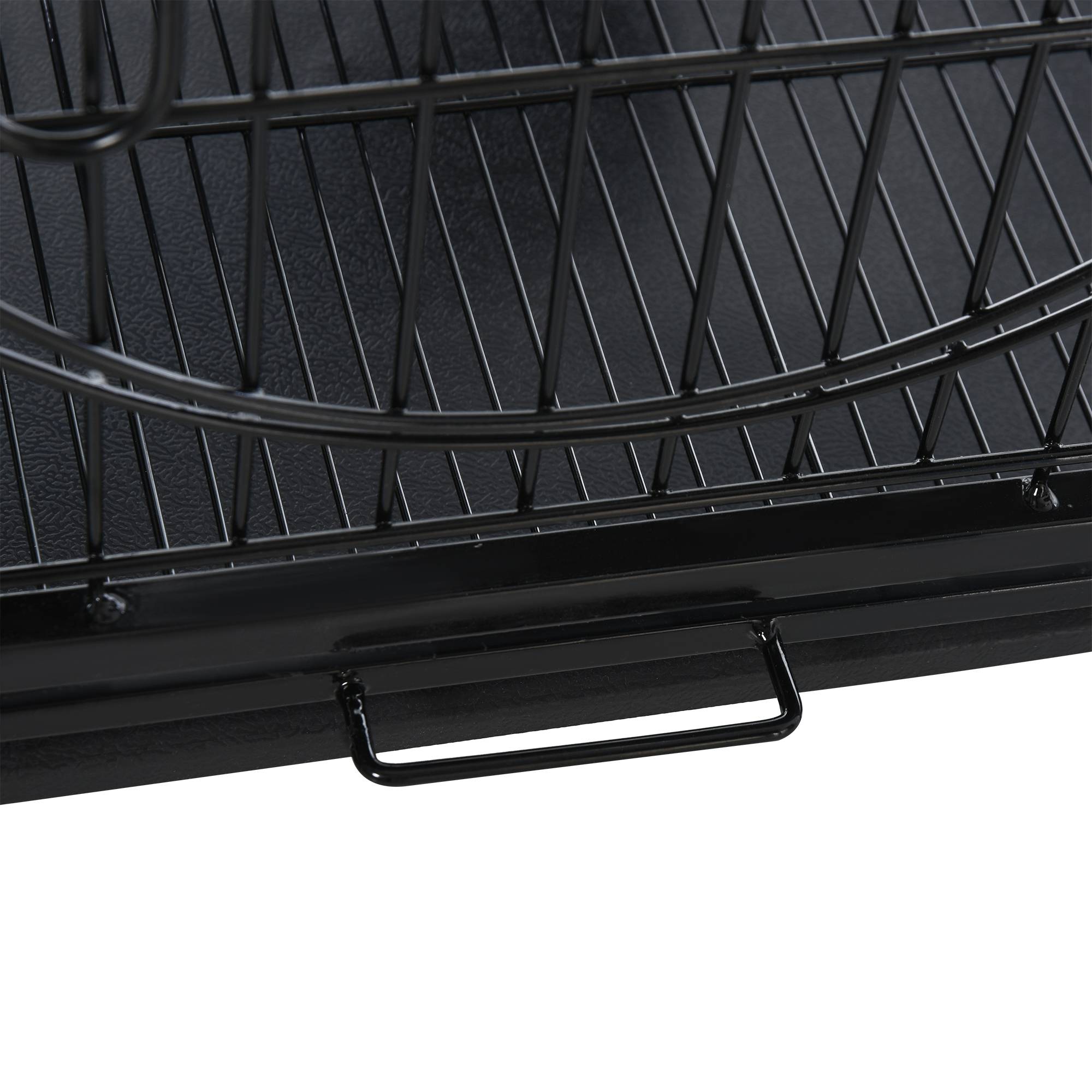Pawhut - PawHut Cage pour Petits Animaux Roulante 3 Rampes 3 Plates-formes Plat et Bouteille d'Eau Bac Inférieur Amovible Acier PP Noire - Imagen 7