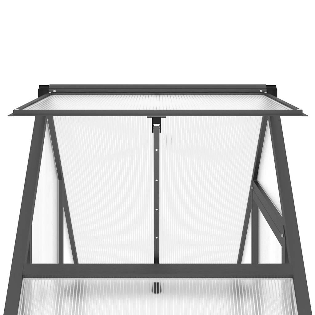 ComfortXL - Serre Polycarbonate Aluminium Jardin Protection Hivernage 169x58cm Anthracite - ComfortXL Outdoor Living - Image 9