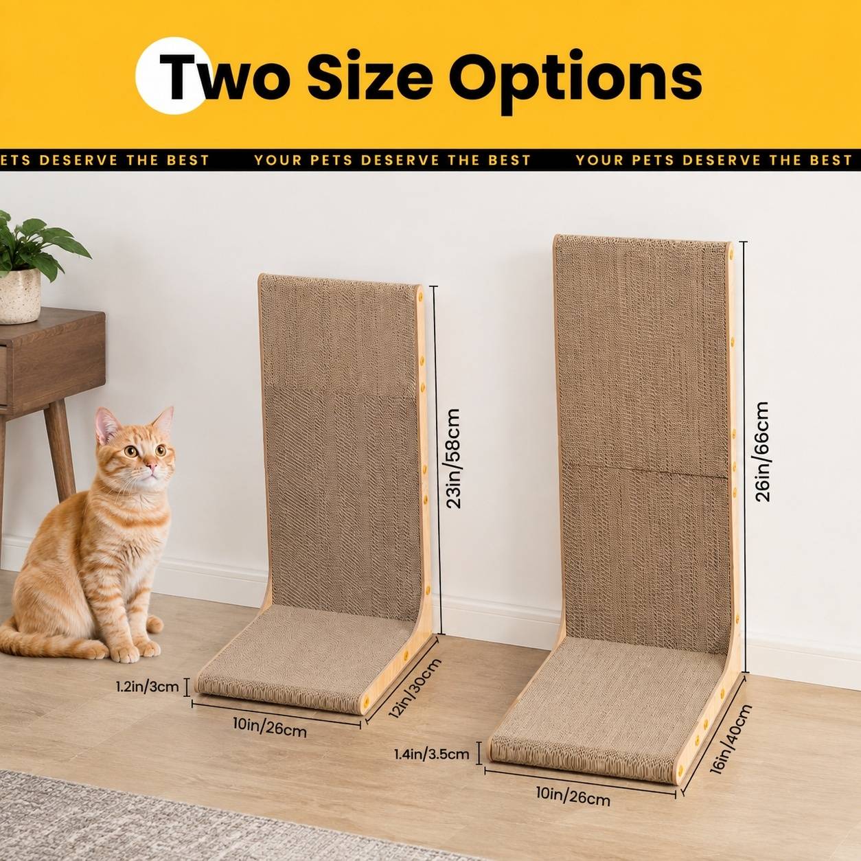 Grattoir Pour Chat Forme L Fixable Mural Vertical Plateau Espace De Repos - Image 2