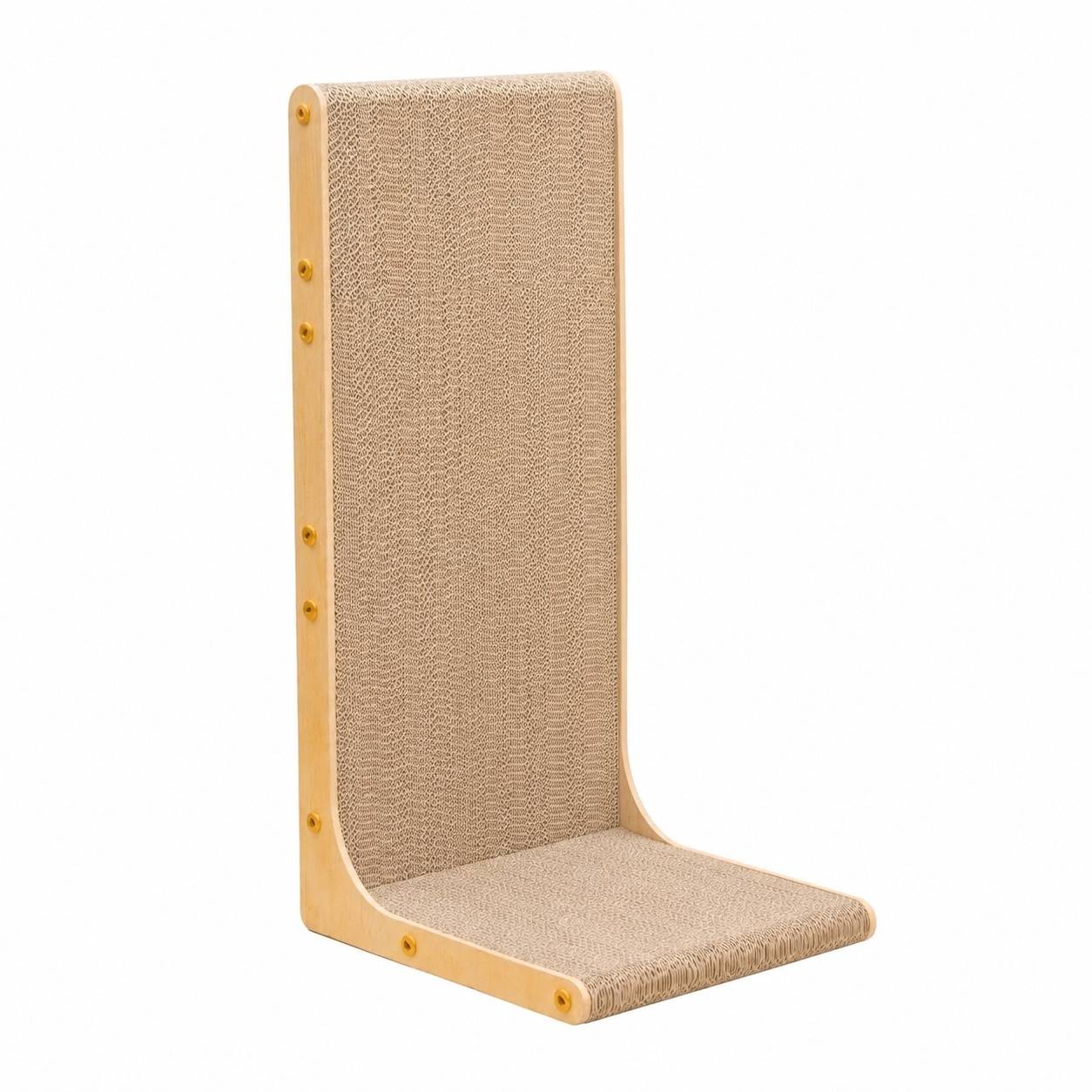 Grattoir Pour Chat Forme L Fixable Mural Vertical Plateau Espace De Repos - Image 1