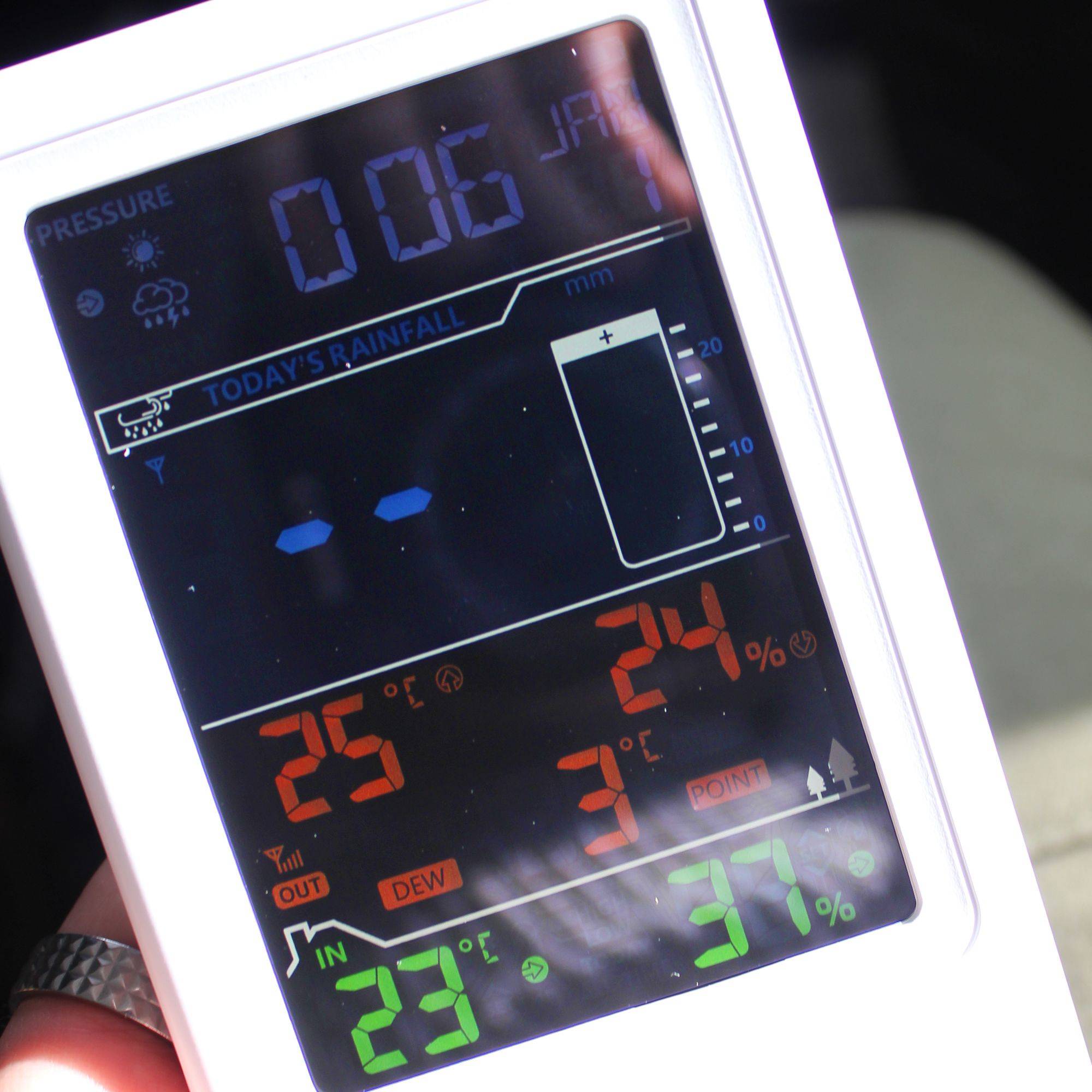 Station Météo Intelligente Capteur Extérieur Écran LCD Ajustable Pluviomètre à Poser - Image 5