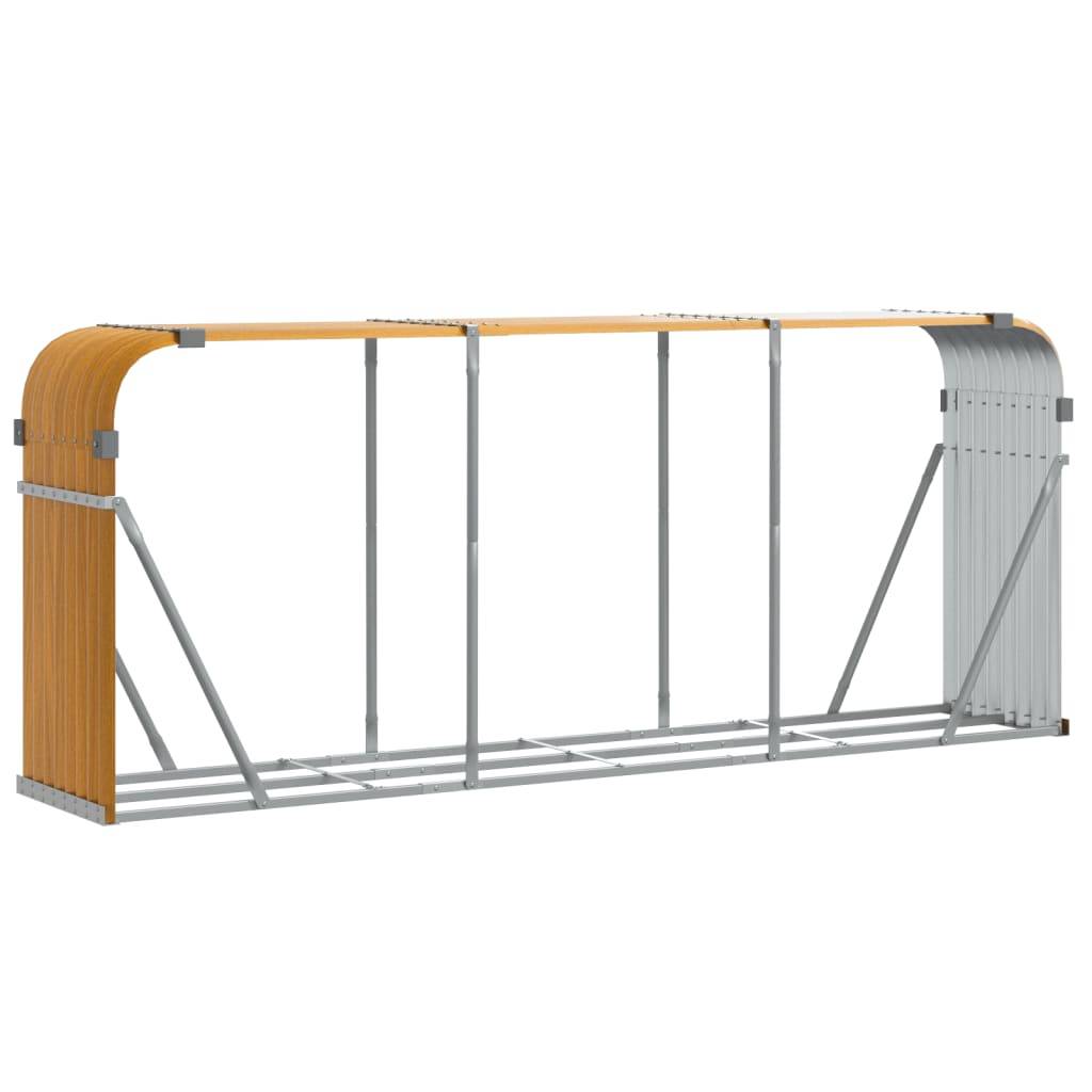 Range-bûches extérieur acier galvanisé Aspect Bois 234x45x100 cm – ComfortXL Outdoor Living - Image 2