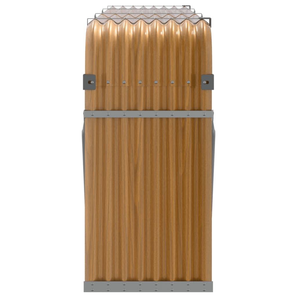 Range-bûches extérieur acier galvanisé Aspect Bois 234x45x100 cm – ComfortXL Outdoor Living - Image 5