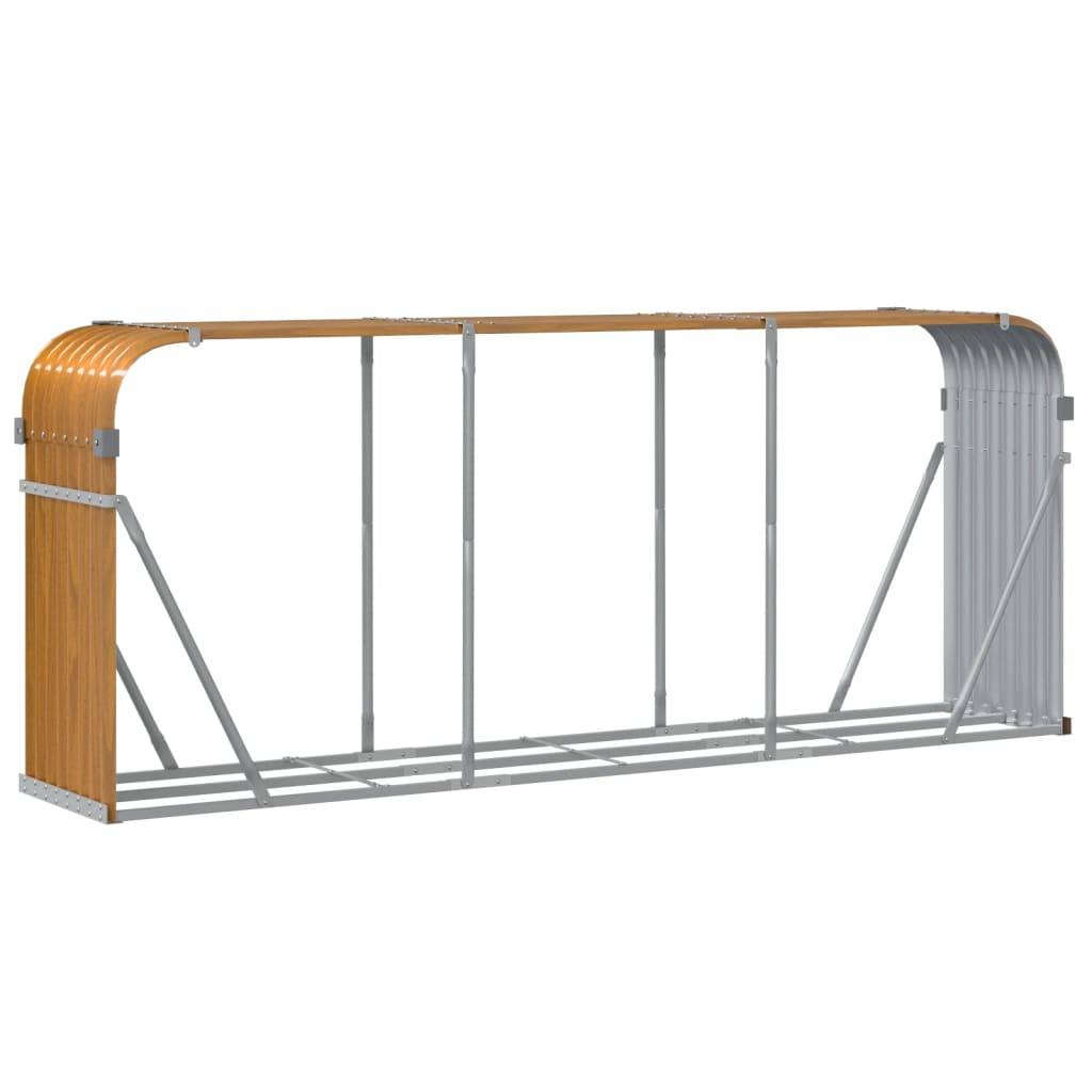 Range-bûches extérieur acier galvanisé Aspect Bois 234x45x100 cm – ComfortXL Outdoor Living - Image 6