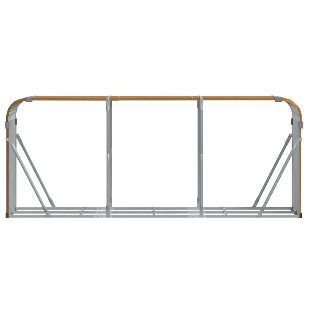 Range-bûches extérieur acier galvanisé Aspect Bois 234x45x100 cm – ComfortXL Outdoor Living - Image 4