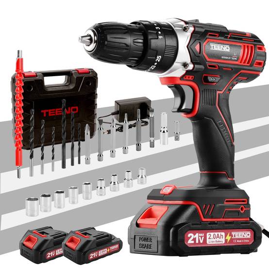 45Nm Perceuse Visseuse Sans Fil 21V Pour Batterie Makita 2x2.0Ah Batteries,25+1 Réglages de Couple,Brosse Antirouille Métal,LED,2 Vitesses,31 - Image 5