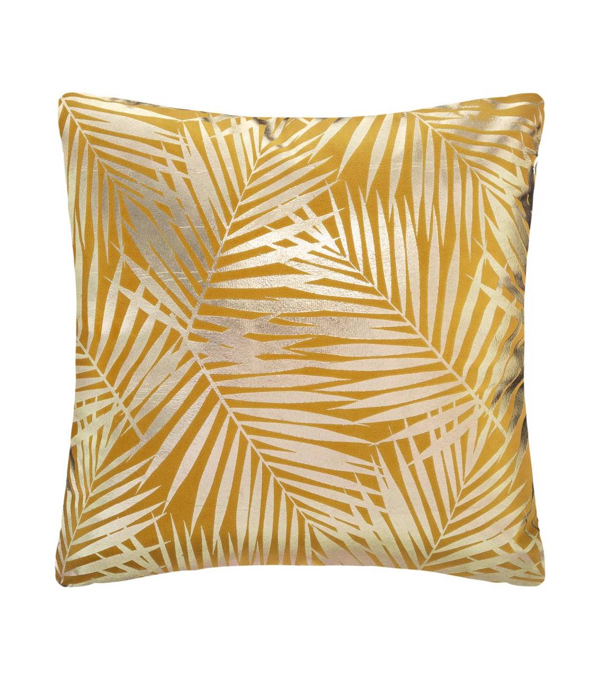 Coussin déhoussable Velours Ocre et Or 40 x 40 cm - Imagen 1