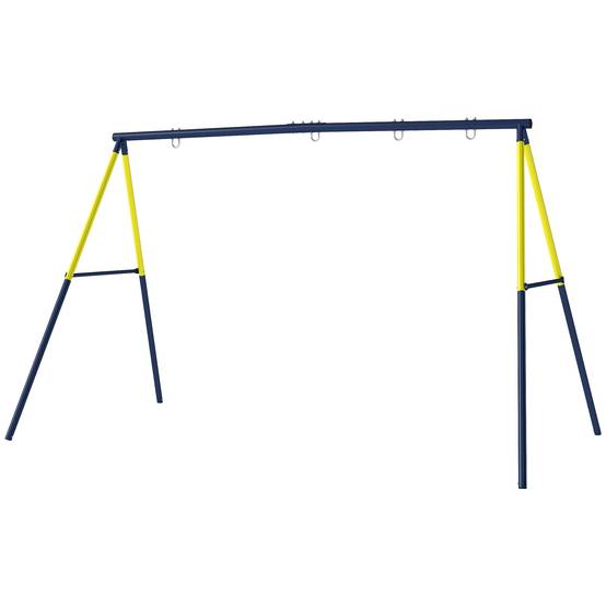 Balançoire portique pour enfant avec double balançoire cadre en acier, pour 3-8 ans, 260x160x178cm bleu - Image 2