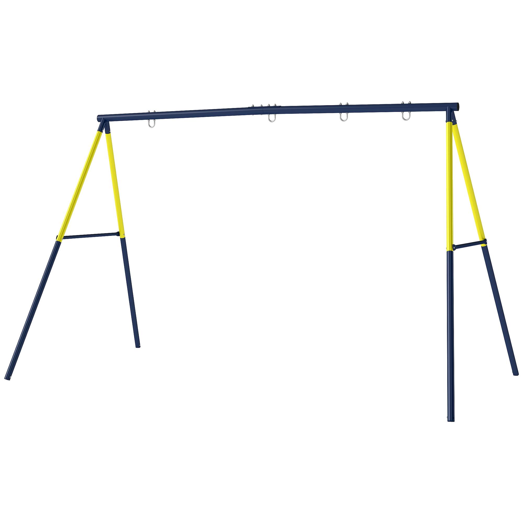 Balançoire portique pour enfant avec double balançoire cadre en acier, pour 3-8 ans, 260x160x178cm bleu - Image 2