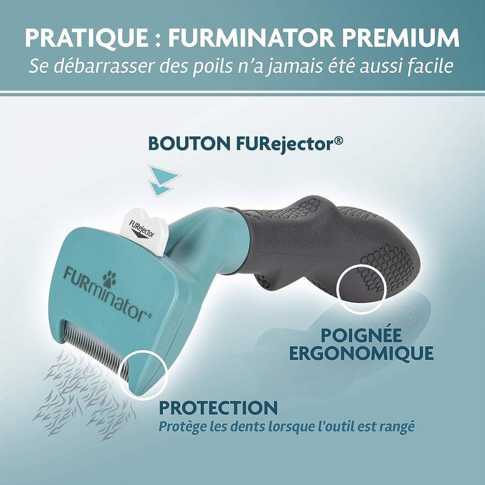 Furminator - Furminator - Brosse Furminator S pour chat a poils court de moins de 4.5 kg - Imagen 8