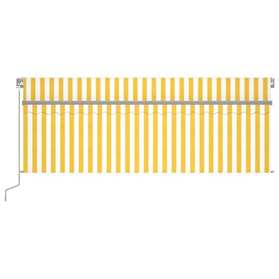 Store de Terrasse Manuel avec Éclairage LED et Store Vertical Intégré Jaune et Blanc 4x3m – ComfortXL Outdoor Living - Image 3