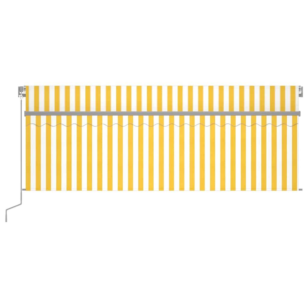 Store de Terrasse Manuel avec Éclairage LED et Store Vertical Intégré Jaune et Blanc 4x3m – ComfortXL Outdoor Living - Image 3