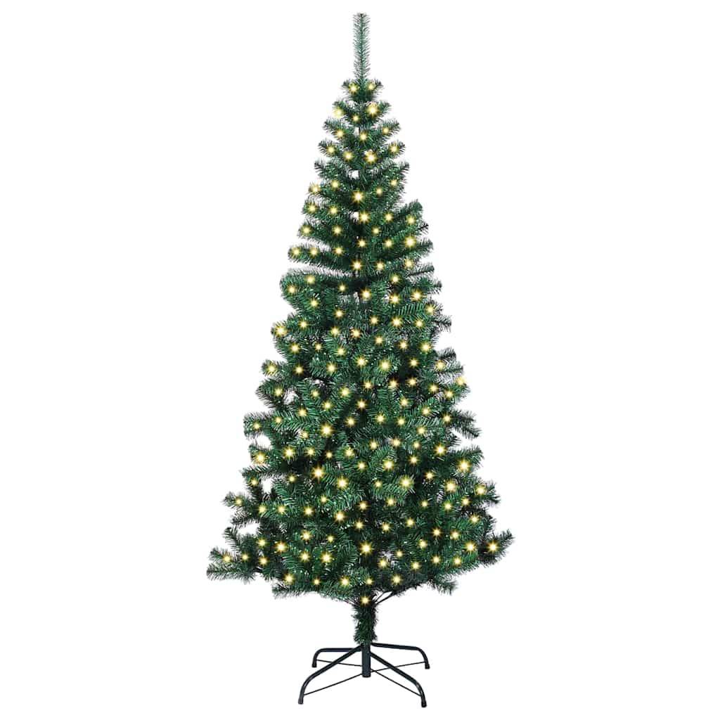 Sapin de Noël | Arbre de Noël artificiel pré-éclairé Vert 210 cm PVC et métal Maison Chic - Image 3