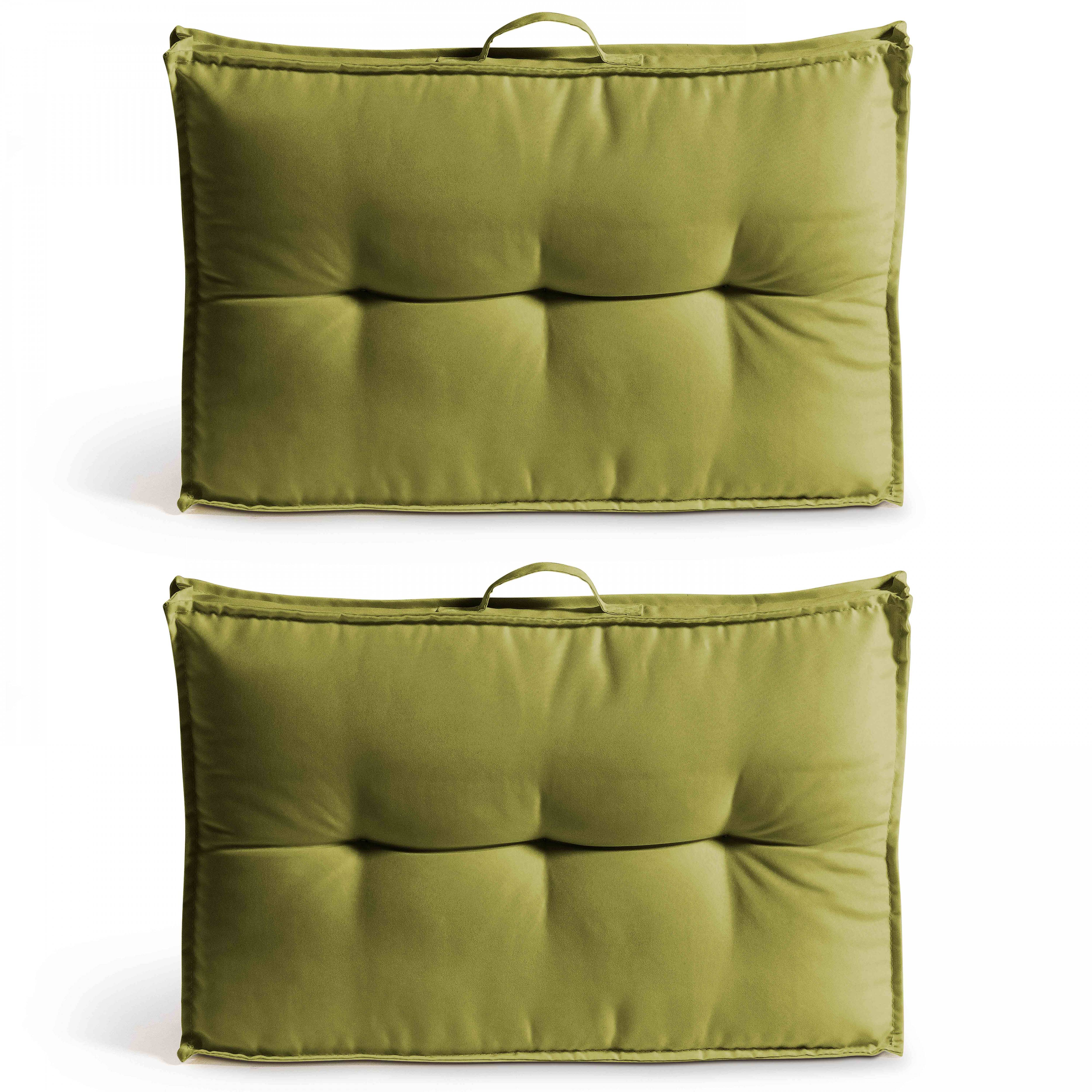 Oviala - Lot 2 coussins palette dossier polyester vert 60x40x12 cm Cuzco - Oviala - Imagen 1