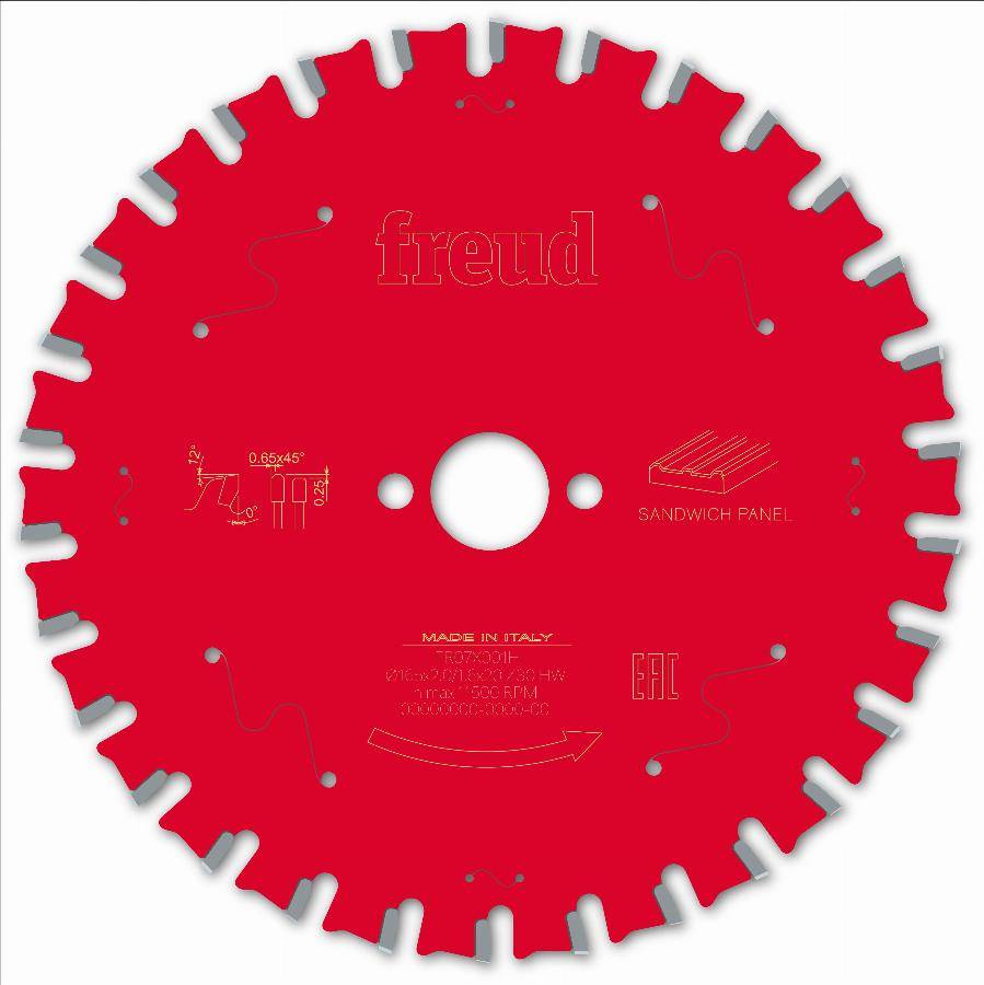 Lame pour scie circulaire portative FREUD - Ø165 2/1,6 AL20 Z30 TPB 0° - F03FS09853 -FR07X001H