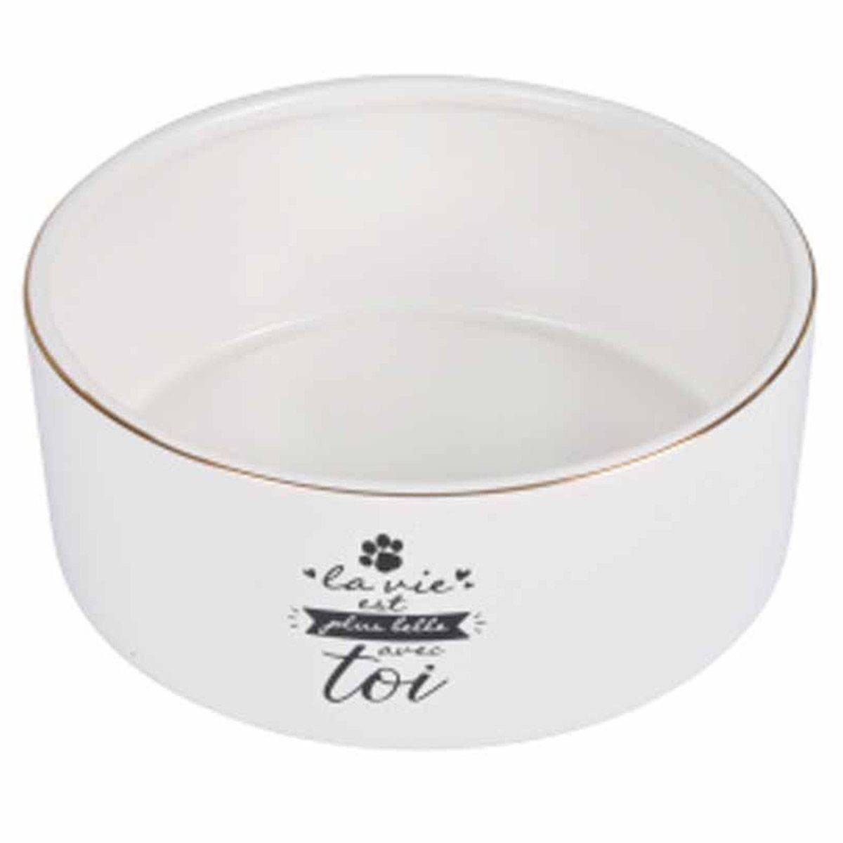 Love Story - Gamelle pour Chien & Chat "La belle Vie" 16cm Blanc