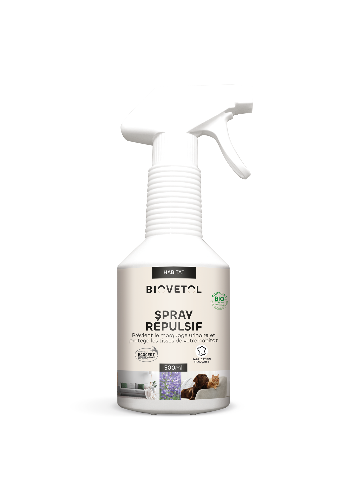 Biovetol - Spray Répulsif Chien et Chat Bio - 500ml - Image 1