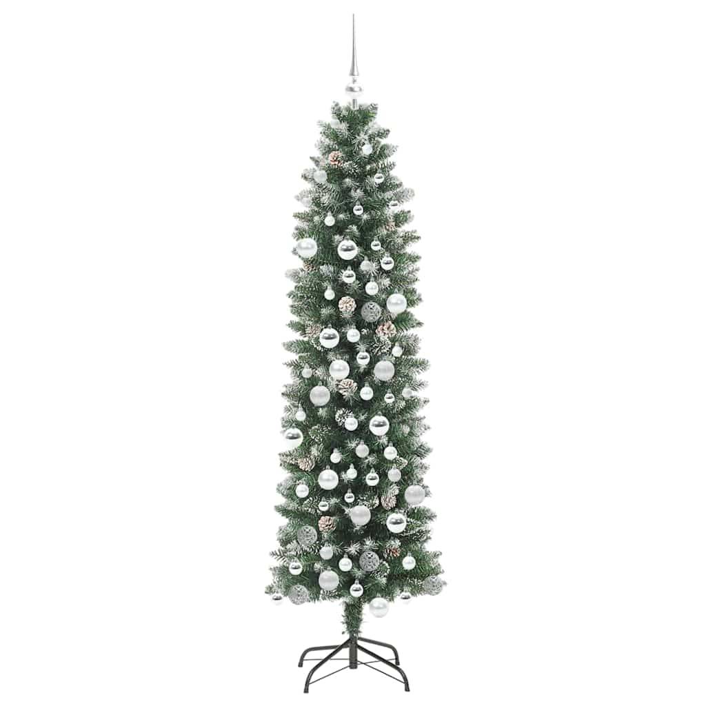 Vidaxl - Arbre de Noël artificiel slim Vert et blanc 180 cm vidaXL 3395298 - Image 5